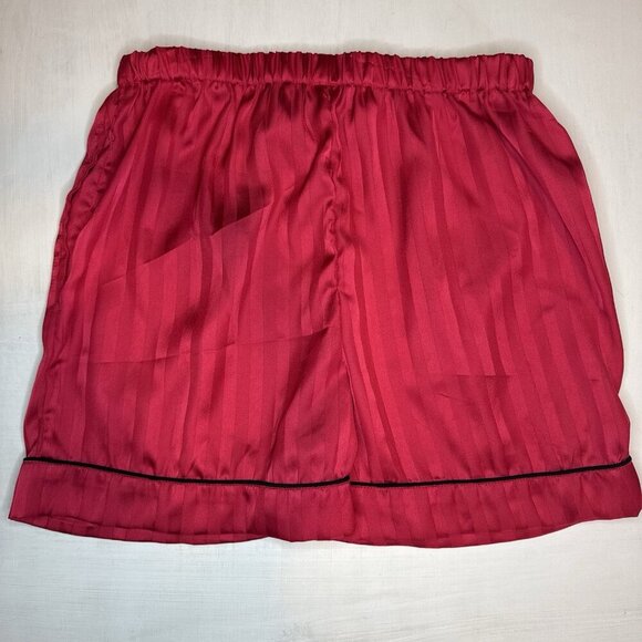 House of Harlow 1960 Women's Red Silk Pajama Shorts Sleepwear Size Small Striped - Picture 4 of 6